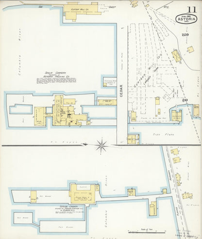 Sanborn Fire Insurance Map from Astoria, Clatsop County, Oregon (1892), Sheet #0011 - Complete Map Set gallery image, historic Sanborn map, vintage wall art, Oregon Oregon