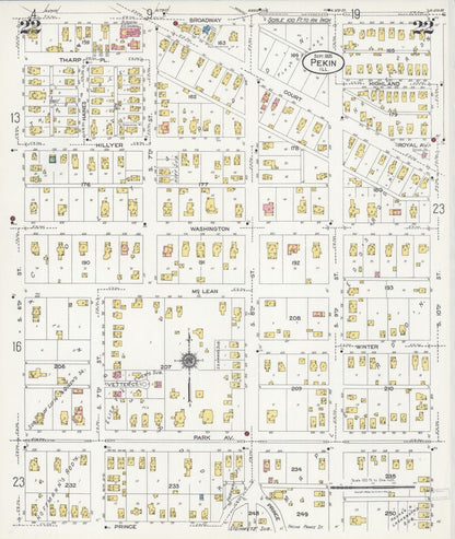 Sanborn Fire Insurance Map from Pekin, Tazewell County, Illinois (1925), Sheet #0022 - Complete Map Set gallery image, historic Sanborn map, vintage wall art, Illinois Illinois