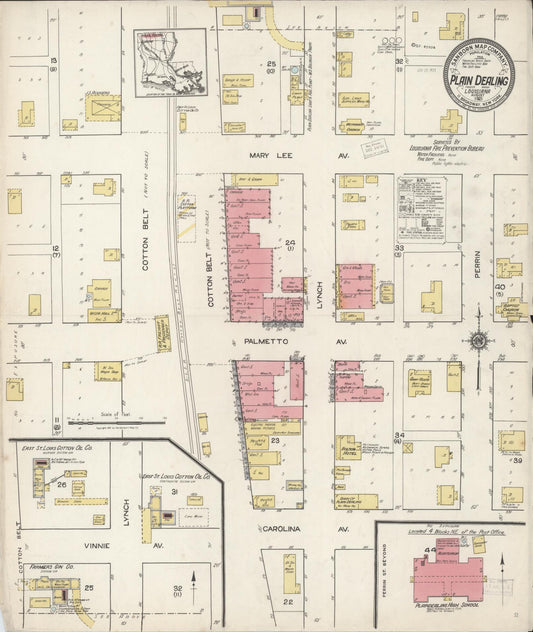 Sanborn Fire Insurance Map from Plain Dealing, Bossier Parish, Louisiana. (1921) – Historic Sanborn Fire Insurance Map Print
