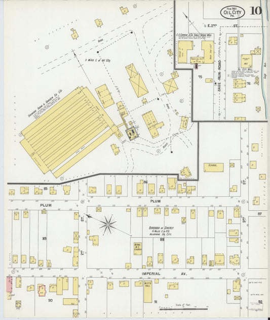 Sanborn Fire Insurance Map from Oil City, Venango County, Pennsylvania (1901), Sheet #0010 - Historic Sanborn Fire Insurance Map Print, vintage old map wall art, antique decor, genealogy gift, Pennsylvania Pennsylvania map