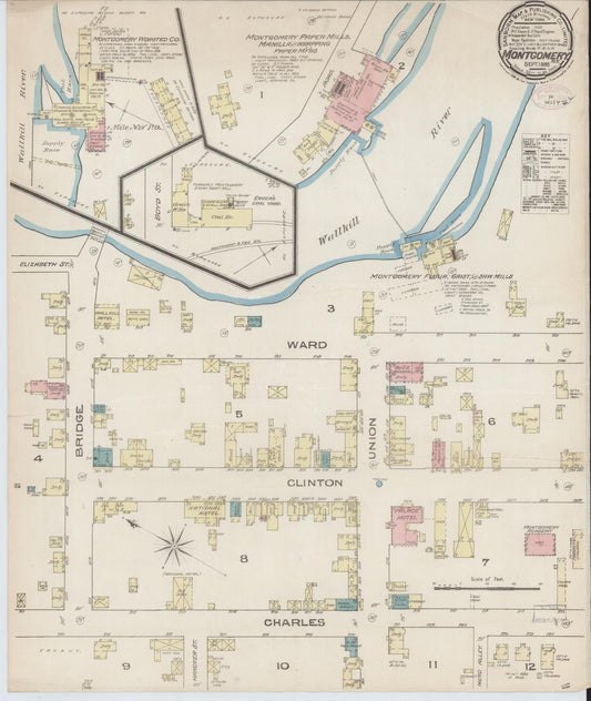 Sanborn Fire Insurance Map from Montgomery, Orange County, New York (1885), Sheet #0001 - Historic Sanborn Fire Insurance Map Print, vintage old map wall art, antique decor, genealogy gift, New York New York map