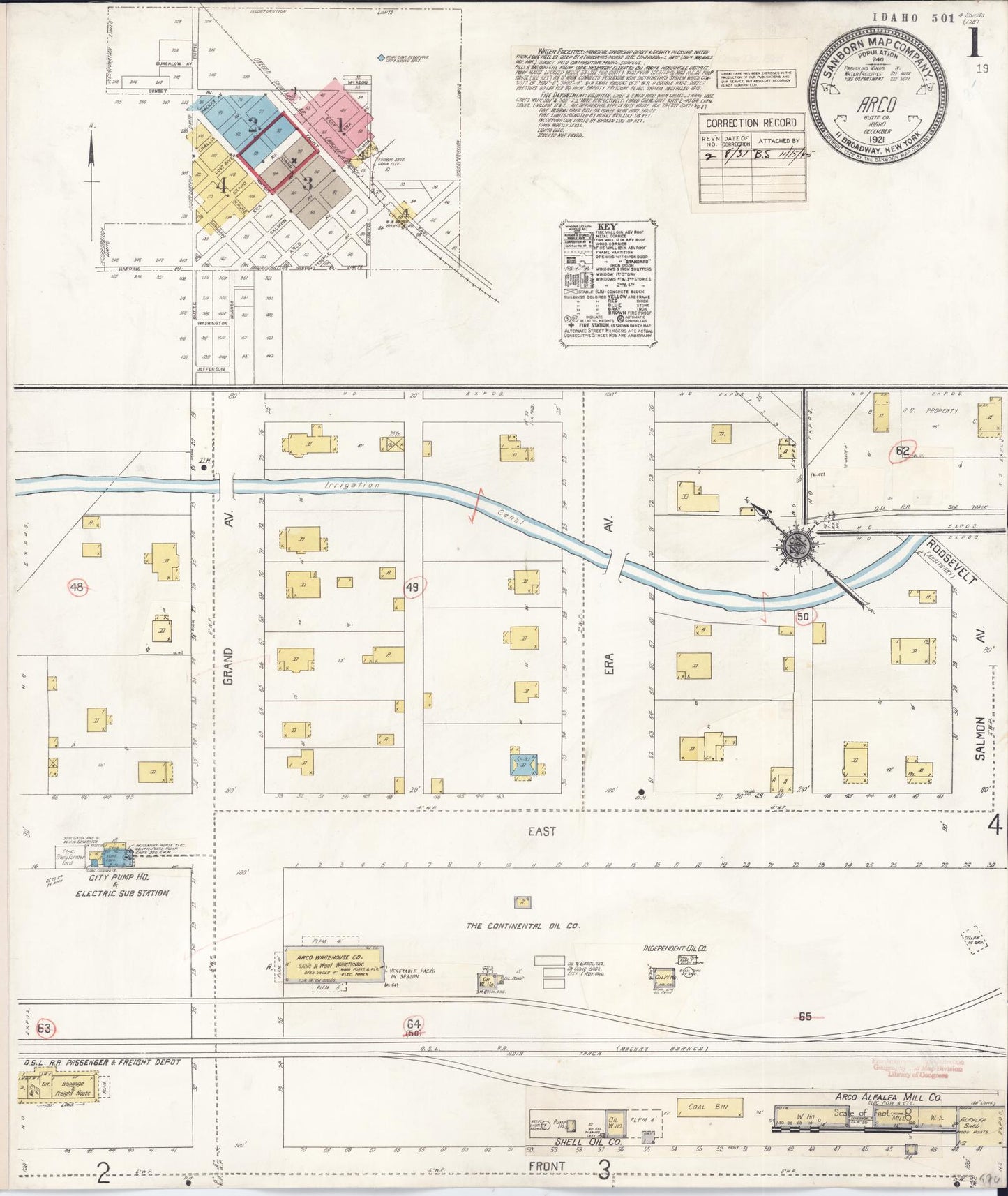 Sanborn Fire Insurance Map from Arco, Butte County, Idaho (1931), Sheet #0001 - Historic Sanborn Fire Insurance Map Print, vintage old map wall art, antique decor, genealogy gift, Idaho Idaho map