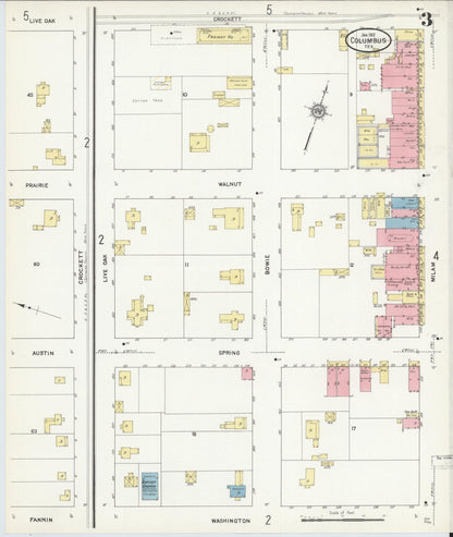 Sanborn Fire Insurance Map from Columbus, Colorado County, Texas (1912), Sheet #0003 - Complete Map Set gallery image, historic Sanborn map, vintage wall art, Columbus Colorado