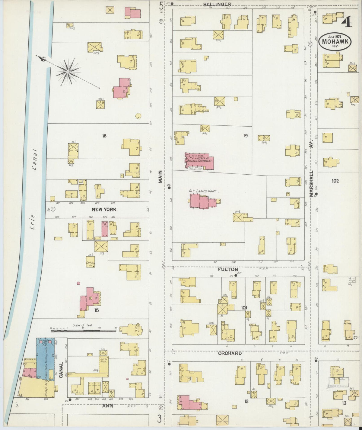 Sanborn Fire Insurance Map from Mohawk, Herkimer County, New York (1902), Sheet #0004 - Complete Map Set gallery image, historic Sanborn map, vintage wall art, New York New York