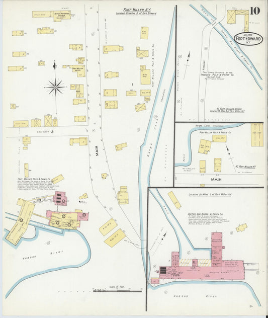 Sanborn Fire Insurance Map from Fort Edward, Washington County, New York (1909), Sheet #0010 - Historic Sanborn Fire Insurance Map Print, vintage old map wall art, antique decor, genealogy gift, New York New York map