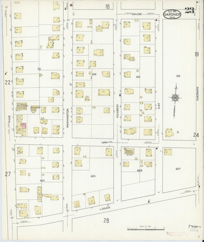 Sanborn Fire Insurance Map from Gardner, Worcester County, Massachusetts (1914), Sheet #0023 - Complete Map Set gallery image, historic Sanborn map, vintage wall art, Massachusetts Massachusetts