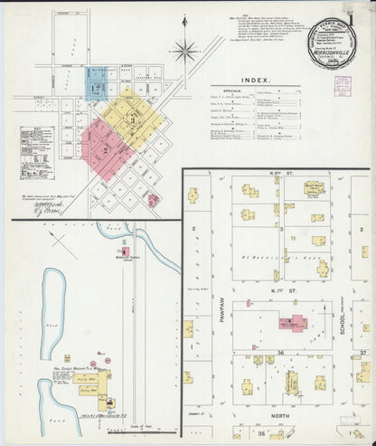 Sanborn Fire Insurance Map from Morrisonville, Christian County, Illinois (1901), Sheet #0001 - Complete Map Set gallery image, historic Sanborn map, vintage wall art, Illinois Illinois