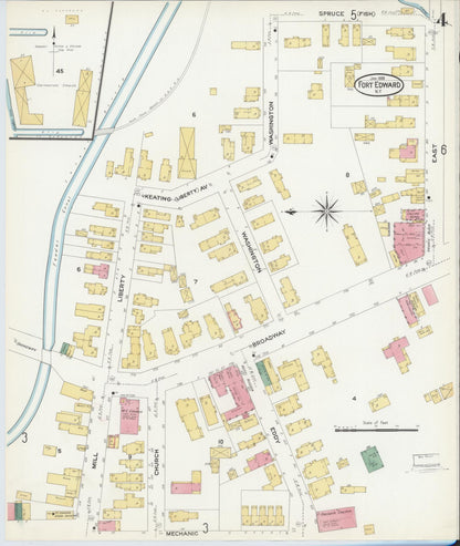Sanborn Fire Insurance Map from Fort Edward, Washington County, New York (1909), Sheet #0004 - Complete Map Set gallery image, historic Sanborn map, vintage wall art, New York New York