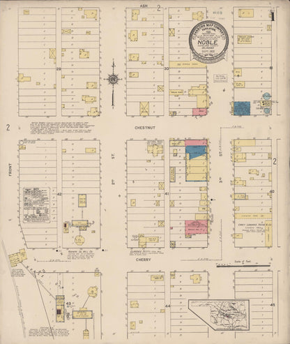 Sanborn Fire Insurance Map from Noble, Cleveland County, Oklahoma (1922), Sheet #0001 - Complete Map Set gallery image, historic Sanborn map, vintage wall art, Oklahoma Oklahoma
