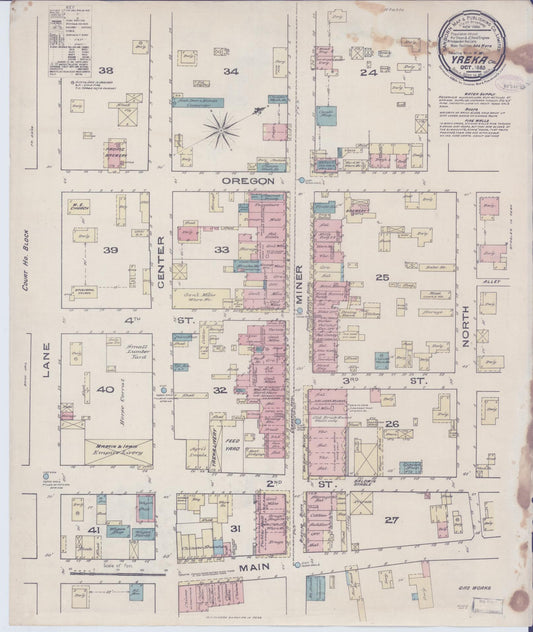 Sanborn Fire Insurance Map from Yreka, Siskiyou County, California. (1885) – Historic Sanborn Fire Insurance Map Print