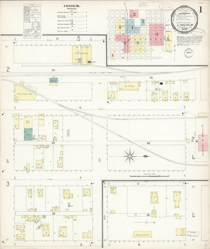 Sanborn Fire Insurance Map from Lincoln, Placer County, California (1899), Sheet #0001 - Complete Map Set gallery image, historic Sanborn map, vintage wall art, California California