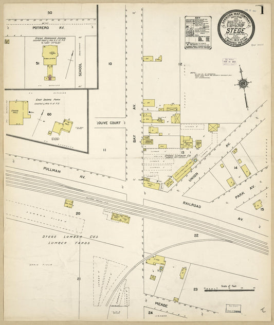 Sanborn Fire Insurance Map from Stege, Contra Costa County, California. (1912) – Historic Sanborn Fire Insurance Map Print