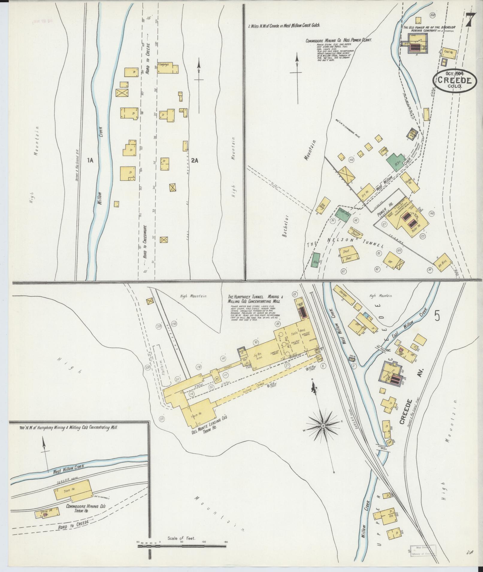 Sanborn Fire Insurance Map from Creede, Mineral County, Colorado (1904), Sheet #0007 - Complete Map Set gallery image, historic Sanborn map, vintage wall art, Colorado Colorado