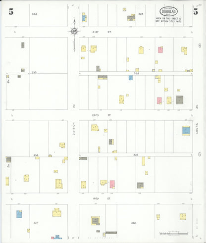 Sanborn Fire Insurance Map from Douglas, Cochise County, Arizona (1929), Sheet #0005 - Complete Map Set gallery image, historic Sanborn map, vintage wall art, Arizona Arizona