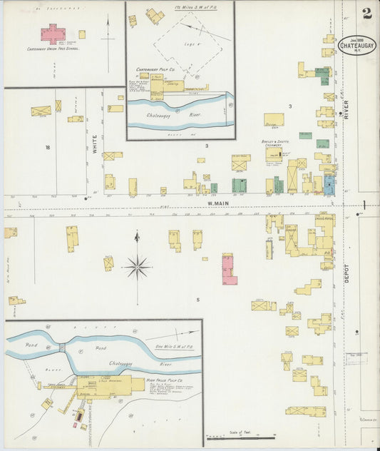 Sanborn Fire Insurance Map from Chateaugay, Franklin County, New York (1899), Sheet #0002 - Historic Sanborn Fire Insurance Map Print, vintage old map wall art, antique decor, genealogy gift, New York New York map