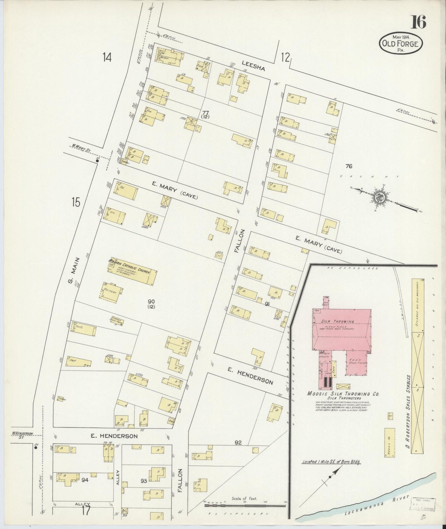 Sanborn Fire Insurance Map from Old Forge, Lackawanna County, Pennsylvania (1914), Sheet #0016 - Complete Map Set gallery image, historic Sanborn map, vintage wall art, Pennsylvania Pennsylvania