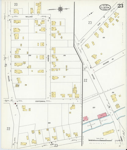 Sanborn Fire Insurance Map from Clinton, Worcester County, Massachusetts (1911), Sheet #0023 - Complete Map Set gallery image, historic Sanborn map, vintage wall art, Massachusetts Massachusetts