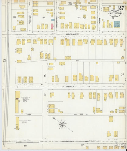 Sanborn Fire Insurance Map from Pittston, Luzerne County, Pennsylvania (1903), Sheet #0027 - Complete Map Set gallery image, historic Sanborn map, vintage wall art, Pennsylvania Pennsylvania