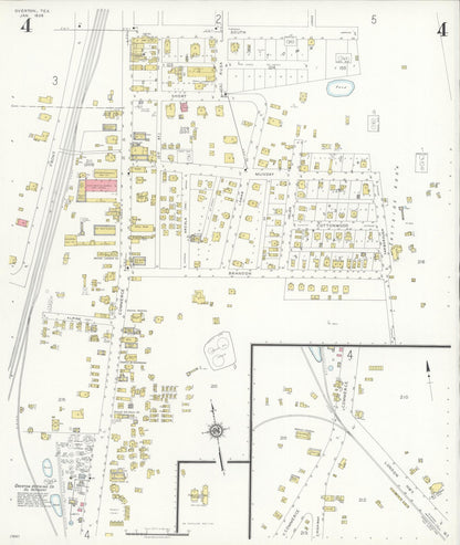 Sanborn Fire Insurance Map from Overton, Rusk County, Texas (1936), Sheet #0004 - Complete Map Set gallery image, historic Sanborn map, vintage wall art, Texas Texas