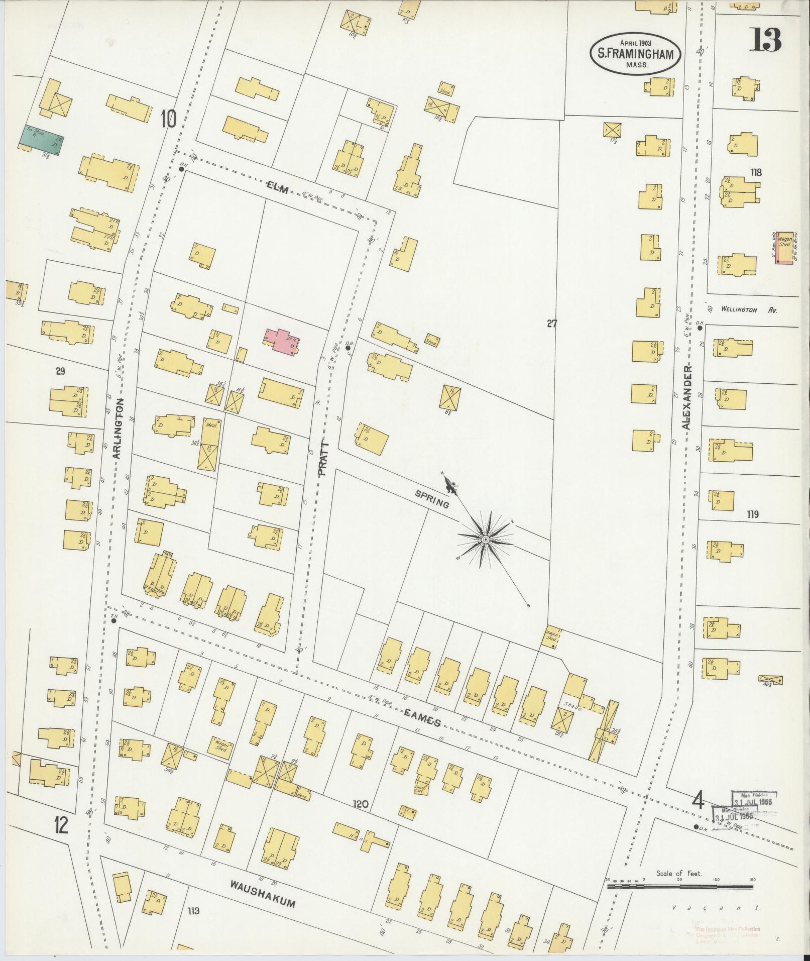 Sanborn Fire Insurance Map from South Farmington, Middlesex County, Massachusetts (1903), Sheet #0013 - Complete Map Set gallery image, historic Sanborn map, vintage wall art, Massachusetts Massachusetts