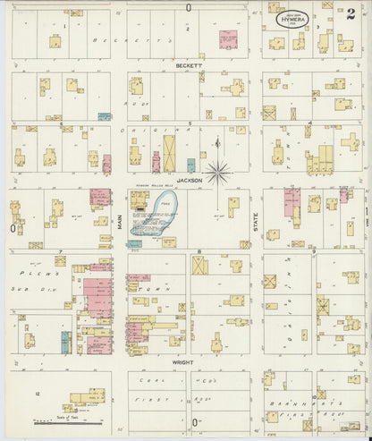 Sanborn Fire Insurance Map from Hymera, Sullivan County, Indiana (1904), Sheet #0002 - Historic Sanborn Fire Insurance Map Print, vintage old map wall art, antique decor, genealogy gift, Indiana Indiana map