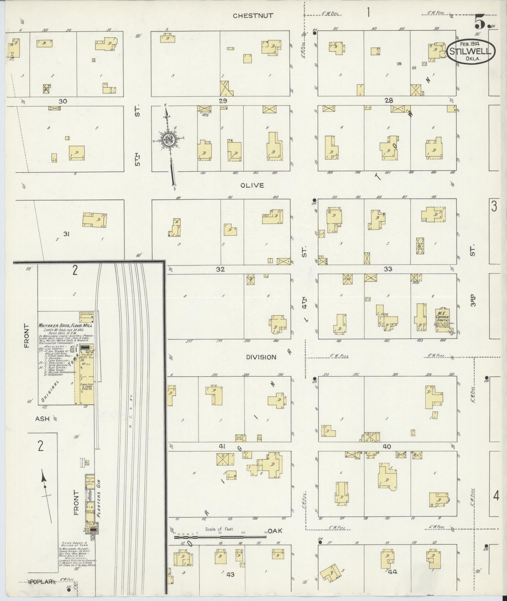Sanborn Fire Insurance Map from Stillwell, Adair County, Oklahoma (1914), Sheet #0005 - Complete Map Set gallery image, historic Sanborn map, vintage wall art, Oklahoma Oklahoma