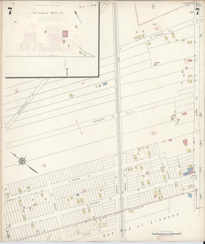 Sanborn Fire Insurance Map from Northfield, Atlantic County, New Jersey (1942), Sheet #0007 - Historic Sanborn Fire Insurance Map Print, vintage old map wall art, antique decor, genealogy gift, New Jersey New Jersey map