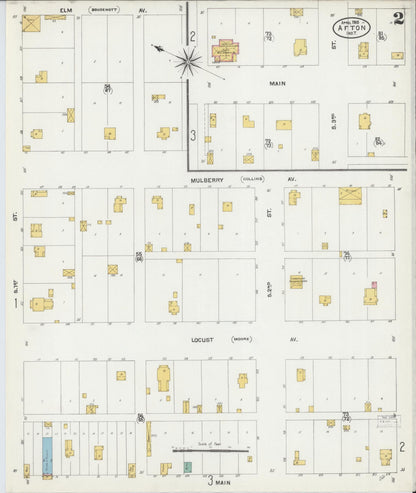 Sanborn Fire Insurance Map from Afton, Ottawa County, Oklahoma (1905), Sheet #0002 - Complete Map Set gallery image, historic Sanborn map, vintage wall art, Oklahoma Oklahoma