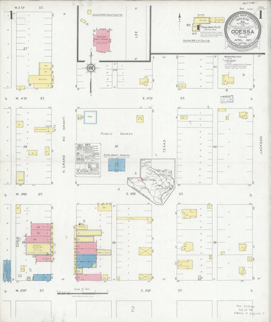Sanborn Fire Insurance Map from Odessa, Edger County, Texas (1927), Sheet #0001 - Historic Sanborn Fire Insurance Map Print, vintage old map wall art, antique decor, genealogy gift, Texas Texas map