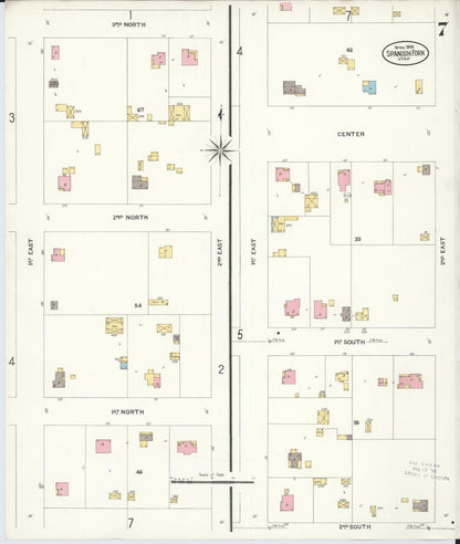 Sanborn Fire Insurance Map from Spanish Fork, Utah County, Utah (1908), Sheet #0007 - Complete Map Set gallery image, historic Sanborn map, vintage wall art, Spanish Fork Utah
