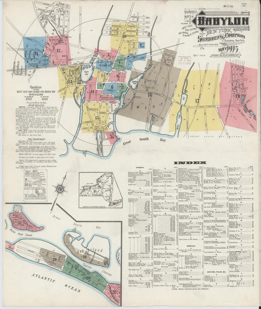 Sanborn Fire Insurance Map from Babylon, Suffolk County, New York. (1915) – Historic Sanborn Fire Insurance Map Print