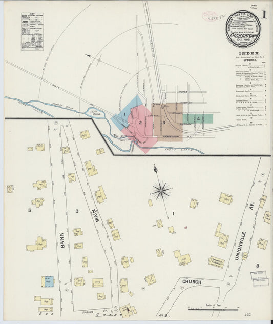 Sanborn Fire Insurance Map from Deckertown, Sussex County, New Jersey. (1890) – Historic Sanborn Fire Insurance Map Print