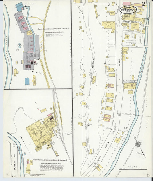 Sanborn Fire Insurance Map from Deadwood, Lawrence County, South Dakota (1909), Sheet #0002 - Historic Sanborn Fire Insurance Map Print, vintage old map wall art, antique decor, genealogy gift, South Dakota South Dakota map