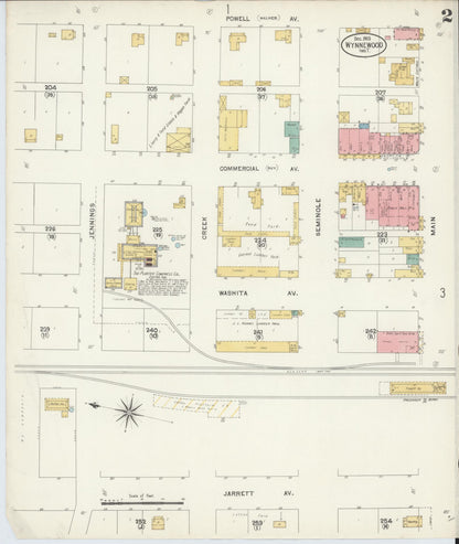 Sanborn Fire Insurance Map from Wynnewood, Garvin County, Oklahoma (1903), Sheet #0002 - Complete Map Set gallery image, historic Sanborn map, vintage wall art, Oklahoma Oklahoma