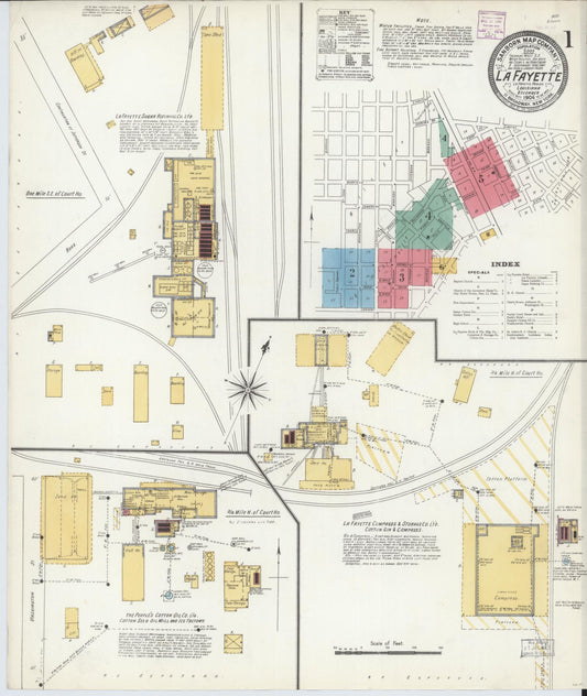 Sanborn Fire Insurance Map from Lafayette, Lafayette Parish, Louisiana. (1906) – Historic Sanborn Fire Insurance Map Print