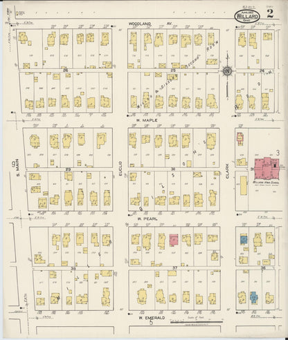 Sanborn Fire Insurance Map from Willard, Huron County, Ohio (1922), Sheet #0002 - Historic Sanborn Fire Insurance Map Print, vintage old map wall art, antique decor, genealogy gift, Ohio Ohio map
