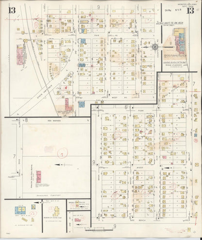 Sanborn Fire Insurance Map from Webster City, Hamilton County, Iowa (1950), Sheet #0013 - Historic Sanborn Fire Insurance Map Print, vintage old map wall art