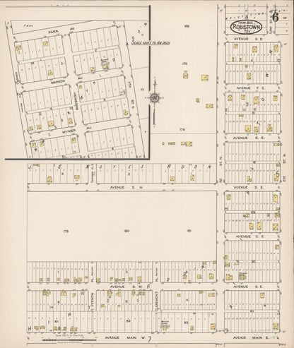 Sanborn Fire Insurance Map from Robstown, Nueces County, Texas (1922), Sheet #0006 - Complete Map Set gallery image, historic Sanborn map, vintage wall art, Texas Texas