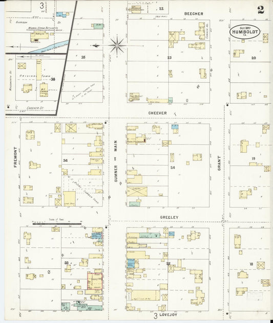 Sanborn Fire Insurance Map from Humboldt, Humboldt County, Iowa (1897), Sheet #0002 - Historic Sanborn Fire Insurance Map Print, vintage old map wall art