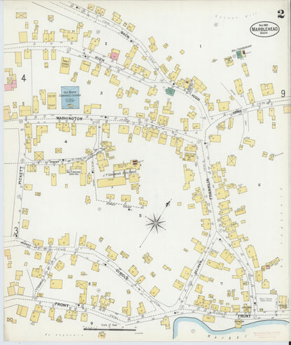 Sanborn Fire Insurance Map from Marblehead, Essex County, Massachusetts (1901), Sheet #0002 - Complete Map Set gallery image, historic Sanborn map, vintage wall art, Massachusetts Massachusetts
