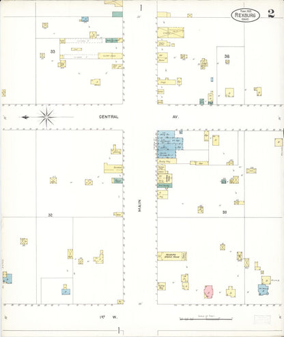 Sanborn Fire Insurance Map from Rexburg, Madison County, Idaho (1903), Sheet #0002 - Complete Map Set gallery image, historic Sanborn map, vintage wall art, Idaho Idaho