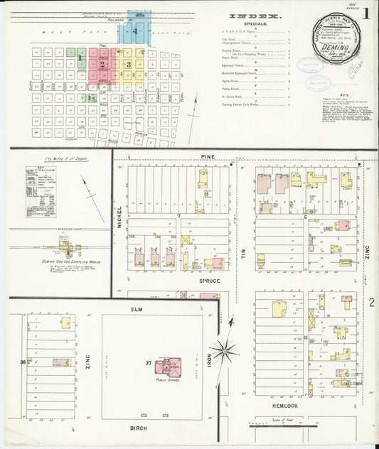 Sanborn Fire Insurance Map from Deming, Luna County, New Mexico. (1898) – Historic Sanborn Fire Insurance Map Print