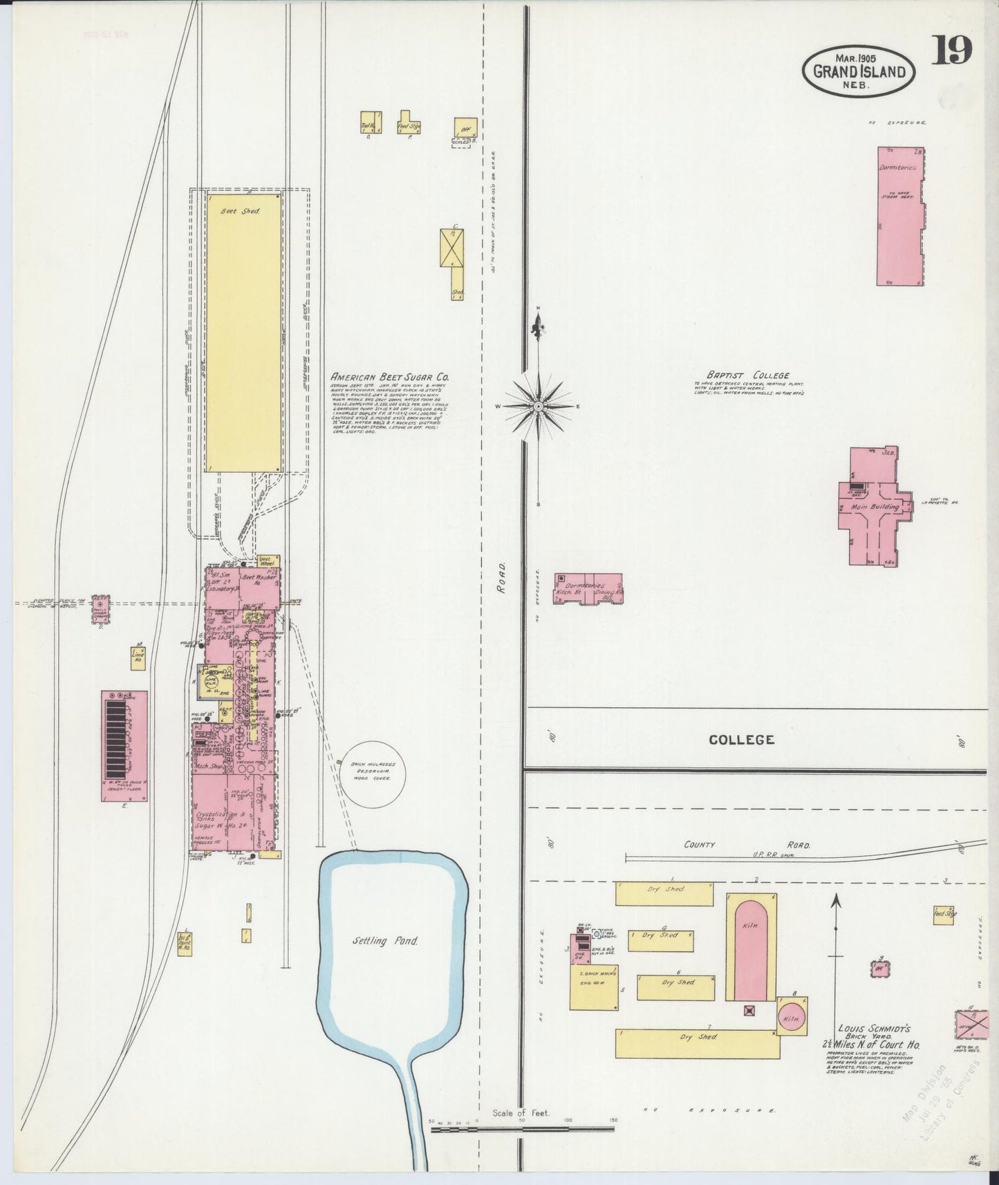 Sanborn Fire Insurance Map from Grand Island, Hall County, Nebraska (1905), Sheet #0019 - Complete Map Set gallery image, historic Sanborn map, vintage wall art, Nebraska Nebraska