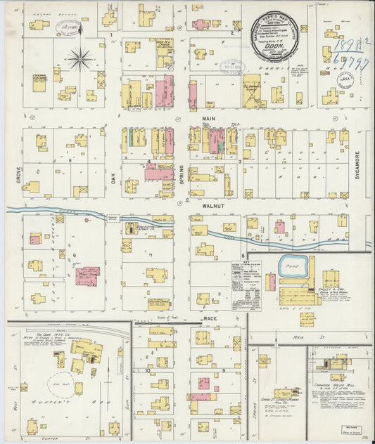 Sanborn Fire Insurance Map from Odon, Daviess County, Indiana (1898), Sheet #0001 - Historic Sanborn Fire Insurance Map Print, vintage old map wall art, antique decor, genealogy gift, Indiana Indiana map