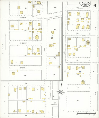 Sanborn Fire Insurance Map from Sprague, Lincoln County, Washington (1909), Sheet #0004 - Complete Map Set gallery image, historic Sanborn map, vintage wall art, Washington Washington