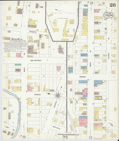 Sanborn Fire Insurance Map from Trinidad, Las Animas County, Colorado (1907), Sheet #0028 - Complete Map Set gallery image, historic Sanborn map, vintage wall art, Colorado Colorado