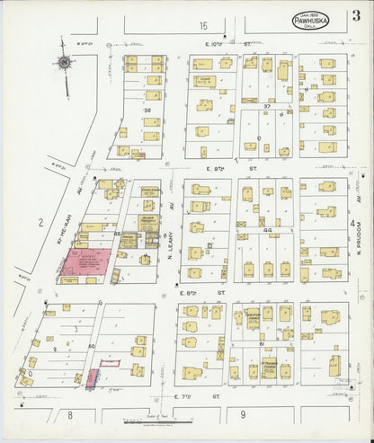 Sanborn Fire Insurance Map from Pawhuska, Osage County, Oklahoma (1920), Sheet #0003 - Complete Map Set gallery image, historic Sanborn map, vintage wall art, Oklahoma Oklahoma