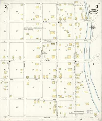 Sanborn Fire Insurance Map from Bunkie, Avoyelles Parish, Louisiana (1923), Sheet #0003 - Complete Map Set gallery image, historic Sanborn map, vintage wall art, Louisiana Louisiana