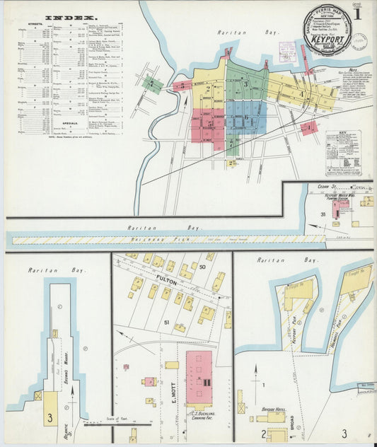 Sanborn Fire Insurance Map from Keyport, Monmouth County, New Jersey. (1901) – Historic Sanborn Fire Insurance Map Print