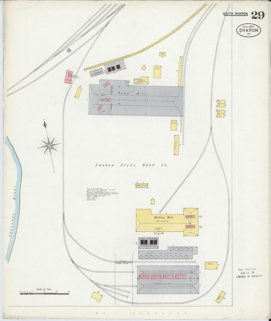 Sanborn Fire Insurance Map from Sharon, Mercer County, Pennsylvania (1903), Sheet #0029 - Historic Sanborn Fire Insurance Map Print, vintage old map wall art, antique decor, genealogy gift, Pennsylvania Pennsylvania map